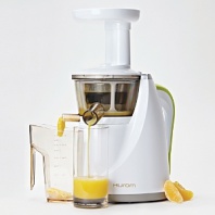 Named the Best New Kitchen Appliance by a leading magazine for gourmands, this energy-efficient juicer uses a patented low-speed technology system juices everything from fruit and vegetables to nuts and soybeans - all without adding a lot of noise to your kitchen. Lightweight without sharp blades, the juicer uses a two-way extraction method to crush and process the food to release deep-seated nutrients and enzymes, and break up more of the phytonutrients for a richer-colored juice that retains more vitamins and minerals.