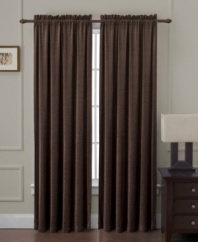 Modern design meets the classic, shimmering look of chenille. The Langdon window panel features a broad rod pocket header, allowing for a sleek drape that glides easily and gives a clean finish to any room.
