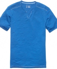 Update your casual wardrobe with this split neck t-shirt from INC.