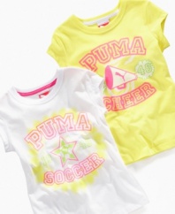 Style star! She'll stand out as cutest in the class with this sporty tee from Puma. (Clearance)