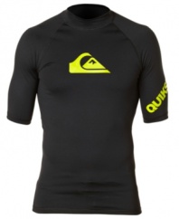 Catch the big one with all the protection you need. This rashguard from Quiksilver is the right gear for the sand and surf.