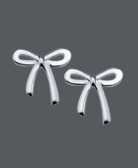 Style that will throw you for a loop! Tie it all together in Unwritten's adorable ribbon studs. Crafted in sterling silver. Approximate diameter: 1/2 inch.