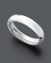 Round out your style. Triton ring for men features a white tungsten carbide band (5 mm) with a comfortable fit and dome design. Highly scratch resistant and hypoallergenic. Size 10.