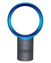 Small and unassuming, this table fan is bladeless, drawing in air and amplifying it up to 15 times for a smooth blast.  The Dyson fan delivers uninterrupted air, adjusting the airflow power for precision circulation, and requires no clamping, pivoting on its own center of gravity. 2-year warranty.