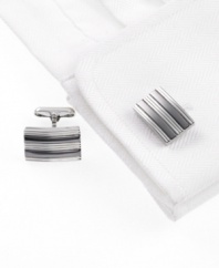 Donald Trump knows professional style. Get in line with the sleek design of these polished rectangular cufflinks.