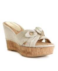 From beach blankets to boardwalk strolls, the Galloway wedges by GUESS embody the effortless glamour of summer style.