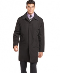 Don't let the weather stop you. This microfiber raincoat from London Fog is ready to handle any storm.
