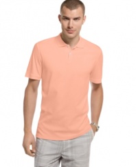 The classic polo that refines any casual look in a luxurious feeling cotton weave from Calvin Klein. (Clearance)