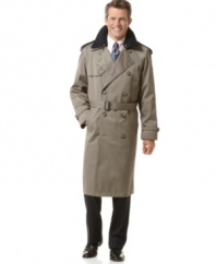 Don't let the rain spoil your day. This handsome belted raincoat from Lauren Ralph Lauren provides all the protection you need against the elements.