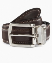 Two ways are better than one with this reversible belt from Nautica. He'll love the versatility.