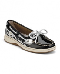Match your personality with these unique Angelfish designs by Sperry Top-Sider. From houndstooth and plaid to sequins and patent leather, unexpected materials make their mark on these boat shoes.