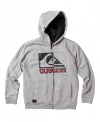 Casually cool. This hoodie from Quiksilver has signature logo graphics for an effortlessly stylish look.