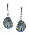 Get the chills in this icy blue style. Kenneth Cole New York's chic drop earrings feature faceted blue glass beads set in mixed metal. Approximate drop: 1 inch.