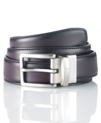 Any way you want to wear it. This Club Room dress belt is reversible for your convenience.