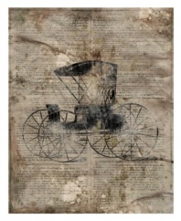 Imagine smoke-filled Parisian cafés and cobblestone streets with horse-drawn carriages. Motion Art XX brings the romanticism of bygone Paris to your home with this mysterious print of a horseless carriage on old French newsprint.