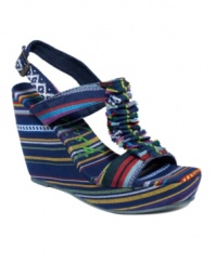 Earn your stripes! The Timo wedges by Blowfish are all about bold patterns and bohemian details. A chunky wedge takes it to a new level.