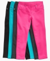 Colorful pants from So Jenni give her sweet style to build out her collection of basics.