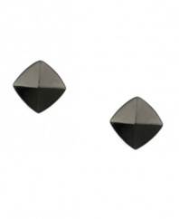 Structured style. These chic, pyramid-shaped studs add shapely polish to your look. Vince Camuto design crafted in hematite tone mixed metal. Approximate diameter: 3/4 inch.