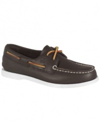 He'll be the most stylish sailor on deck in his Sperry Top-Siders, a preppy classic.