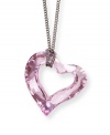 This warm-colored pendant evokes the beauty of blossom in springtime. The unique heart-shaped Swarovski crystal is created in an exclusive cut. It glitters gracefully in Rosaline crystal on a silver tone mixed metal chain. Approximate length: 15 inches. Approximate drop: 3/4 inch.