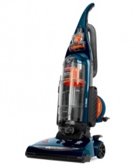 Cut down on the time you spend cleaning with the smartest cleaner around, a bagless vacuum with a carpet sensor that alerts you when dust, grime and dirt are history. Stocked with a HEPA filter and a powerful motor, this vacuum captures over 99.9% of pollens and ragweeds. 3-year limited warranty. Model 58F8.