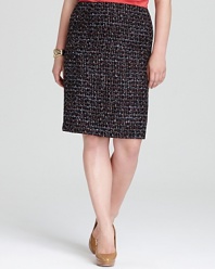Infuse your workweek repertoire with classic femininity in a Lafayette 148 New York Plus tweed skirt, finished with vibrant threading for modern edge.