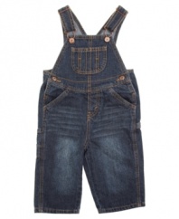 Get him a pair of these denim overalls from Levis for a perfect painter look.