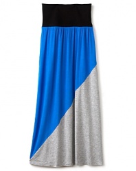 This season is all about color blocking, and Aqua's on the case with the diagonal-block maxi skirt with a banded waist.