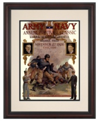 An epic battle that ended in a draw, the 1926 Army-Navy game is one for the American football history books. Beautifully framed, the dramatic cover from that day's program honors a tradition of fine military athletes.