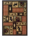 Add a little coziness to your decor with this down-home area rug and its cabin-chic motif. Sphinx presents a compartmentalized pattern of lanterns, pine cones, moose and more -- pictured in vivid color on soft polypropylene for superb durability.