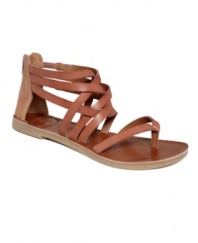 A strappy sensation. Rugged, crisscrossing straps give signature Lucky Brand style to the Heda gladiator sandals.