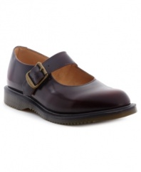 A wear-everywhere favorite. In rich leather, the Corin flats by Dr. Martens fit perfectly with a wide Mary Jane strap.