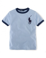 A cotton jersey tee is updated with Big Pony embroidery for a heritage finish.