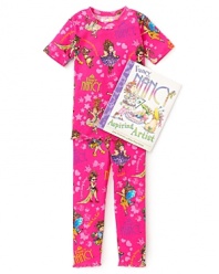 After a day of running around and a before-bed bath, she'll snuggle with you on the couch in these printed pajamas and read the favorite book Fancy Nancy.
