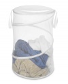 Dirty clothes find a home off the floor in this spacious hamper. The collapsible mesh design with carrying straps makes it easy to take this storehouse of yesterday's clothes from your bedroom straight to the laundry room.