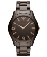Don't resist the tempting rich details immersed in this unisex timepiece from Emporio Armani.