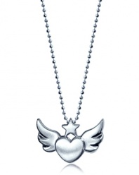 This sterling silver necklace from Alex Woo is finished with a delicate heart and wings charm. Slip it on to perfect rock-chic style.