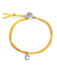 Hit paw print. Slip on this nylon cord bracelet from Alex Woo, trimmed with a sterling silver canine-friendly charm.
