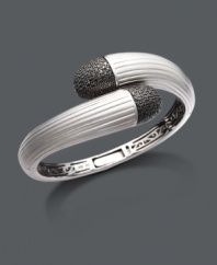 Wrap up your look in sparkling sophistication. Balissima by Effy Collection bangle features a chic wrap design accented by round-cut black diamonds (1-1/2 ct. t.w.) in smooth sterling silver. Approximate diameter: 2-1/2 inches.