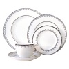 White Lace bone china is characterized by its diverse series of borders all rendered in precious platinum. The classic combination of platinum and white radiates on the table. A truly classic look.