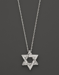 Diamond pavé adds sparkle to a sterling silver Star of David pendant necklace from the Classic Chain Kepang collection by John Hardy.