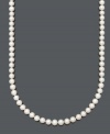 Make your outfit pop with a fresh strand of pearls. Belle de Mer necklace features AA+ cultured freshwater pearls (8-9 mm) with a 14k gold clasp. Approximate length: 22 inches.