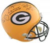 Green Bay Packers Autographed Replica Helmet - Aaron Rodgers, Brett Favre & Bart Starr - Favre & Holo - Steiner Sports Certified