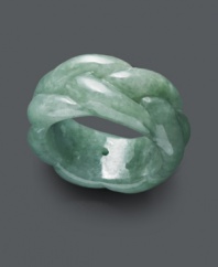 Calm, cool, and collected. Complete your look from head-to-toe with a solid jade ring (12 mm) with a unique, braided pattern. Size 7.