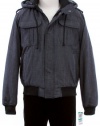 American Rag Dark Gray Zip Front Faux Fur Lined Hooded Jacket