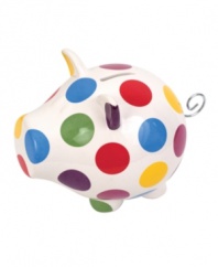 Go hog wild. The Oinks! Polka Dot piggy bank from Salt&Pepper is undoubtedly the most fun way to save a buck. The perfect gift for someone on a budget, from a brand synonymous with fresh, contemporary home design.