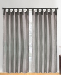 A stylish way to show your stripes. The tab-top design of the Ticking Stripe window panel accents the classic stripe pattern with casual, chic flair. Featuring pure cotton.