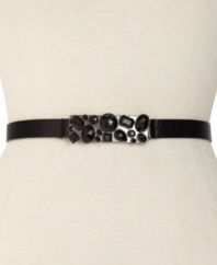Stretch the limits of your style with this chic belt from Style&co. Adorned with clusters of mixed stones for a truly eye-popping touch.