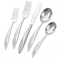 Exquisitely fluid contours give the Zwilling J.A. Henckels Enchant 43-piece flatware set a contemporary look that elevates the chic on your dining table.