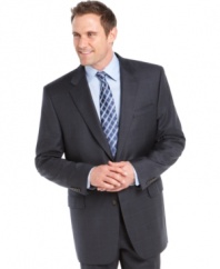 A subtle navy plaid adds a fine line to your dress wardrobe. This blazer from Lauren by Ralph Lauren makes the cut.